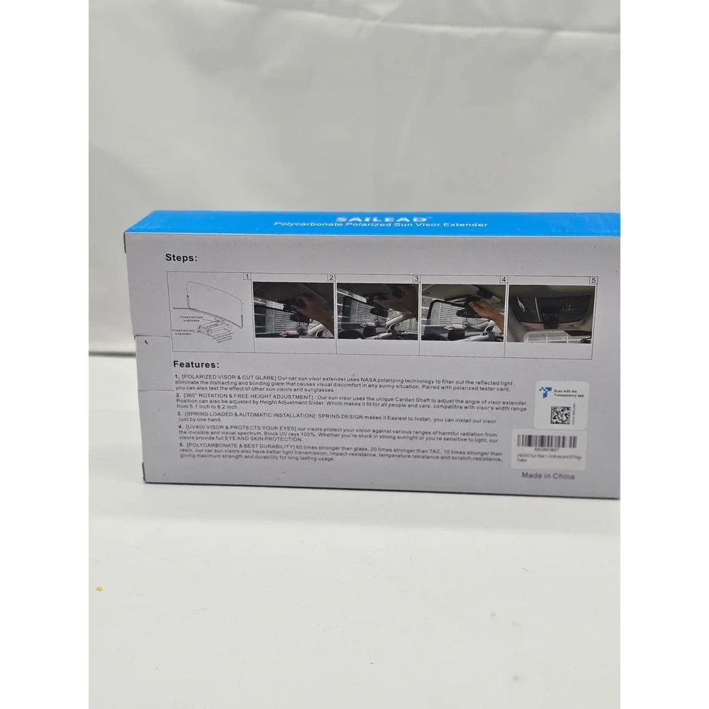 SAILEAD Polarized Sun Visor Sunshade Extender for Car with Polycarbonate Lens